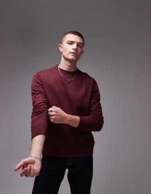 Arket ARKET terry jersey vintage look sweatshirt in burgundy-Red