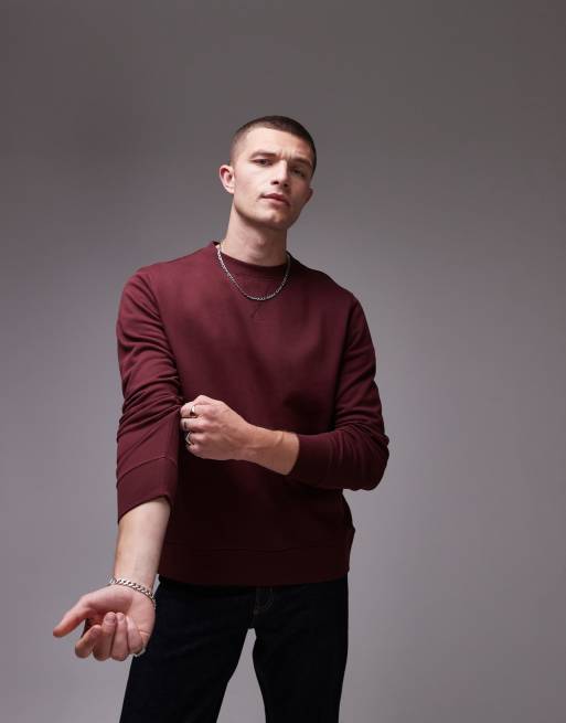 ARKET terry jersey vintage look sweatshirt in burgundy