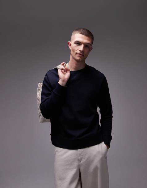 ARKET terry jersey vintage look sweatshirt in navy blue - view 1
