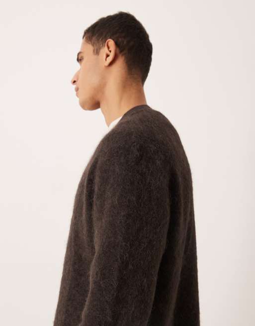 ARKET textured alpaca-blend cardigan in brown, 4 of 5