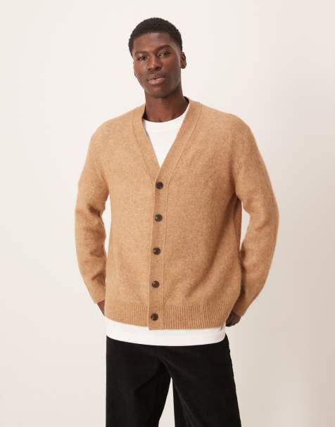 ARKET textured alpaca cardigan in camel - view 1