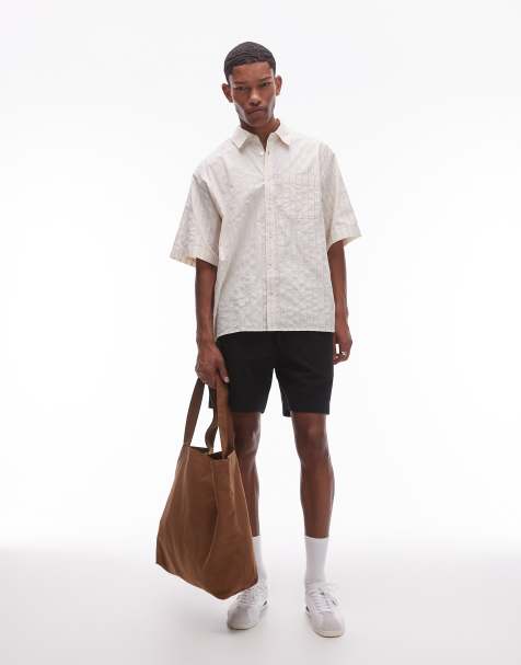 ARKET textured cotton dobby  oversized shirt in off white - view 1