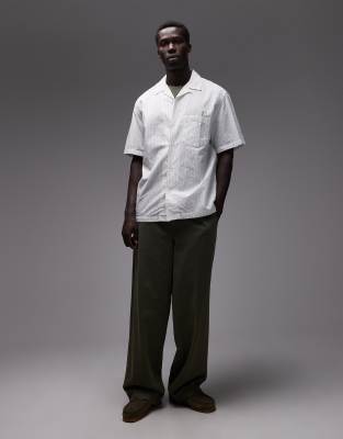 Arket Textured Poplin Oversized Shirt In White