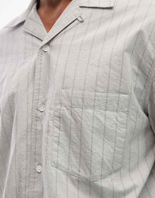 ARKET textured poplin oversized shirt in washed mint green, 5 of 5