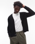 [Arket] ARKET textured wool blend knitted cardigan in black XS BLACK