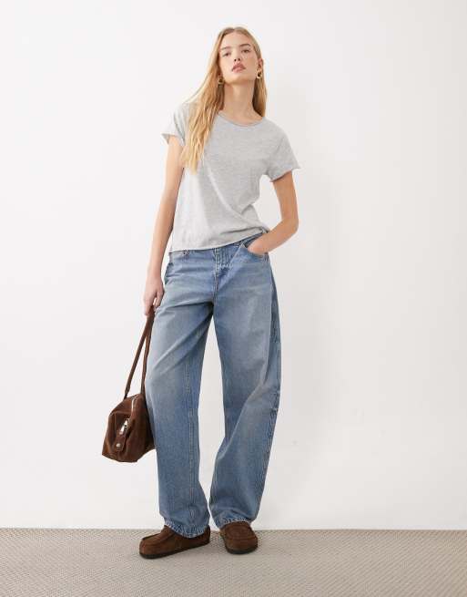 ARKET top de manga corta de conjunto de estar por casa en gris, 2 de 4