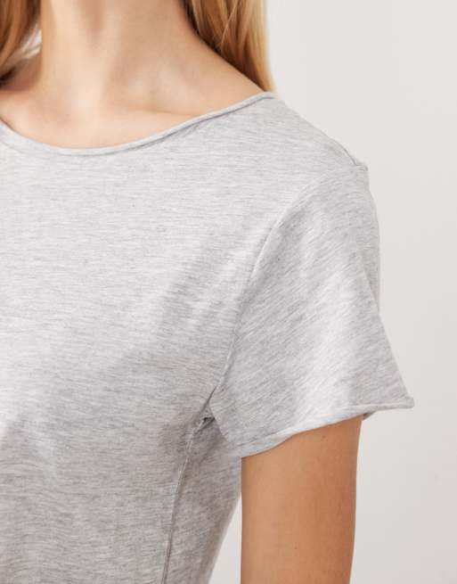 ARKET top de manga corta de conjunto de estar por casa en gris, 4 de 4