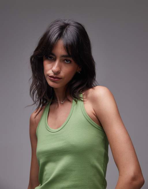 ARKET - Top dos nu en jersey de coton majoritaire - Vert, 3 de 4