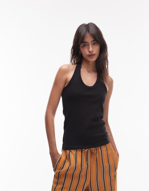 ARKET - Top nero in jersey allacciato al collo