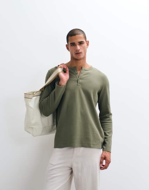 ARKET - Top serafino a maniche lunghe kaki, 3 di 5