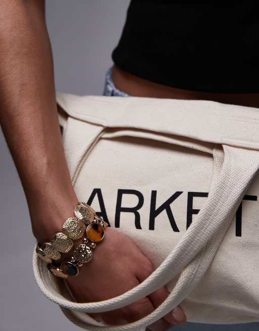 ARKET - Tote tas van canvas in gebroken wit , 2 van 4