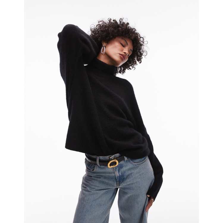 ARKET turtle neck knit sweater in black | ASOS