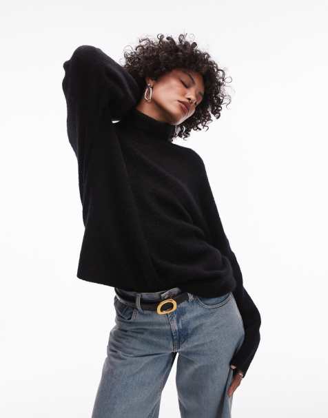 ARKET turtle neck knitted sweater in black  - view 1
