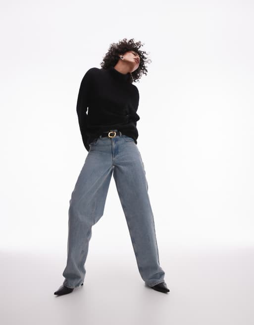 ARKET turtle neck knit sweater in black 