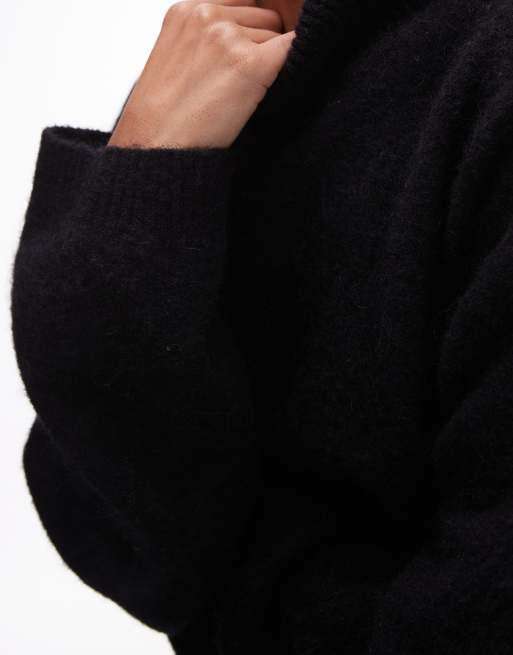 ARKET turtle neck knit sweater in black 