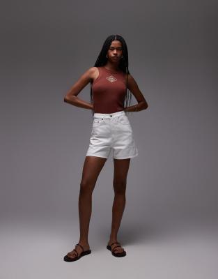 ARKET - Twill-Jeans-Shorts ohne Stretch in Weiß mit mittelhohem Bund und fünf Taschen