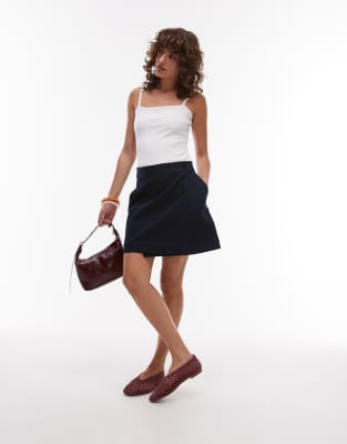 Arket Twill Wrap Mini Skirt