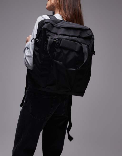 ARKET unisex 12-hr 3-way bag with packable detail in black ASOS