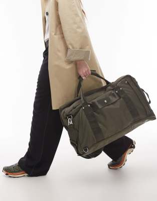 Arket ARKET unisex 72-hr 3-way duffle bag in khaki-Brown