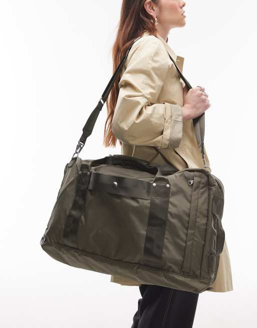 ARKET unisex 72-hr 3-way duffle bag in khaki ASOS