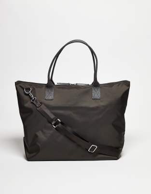 Arket Unisex Leather 36-hr Overnight Tote Bag With Strap In Brown