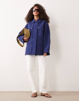 Arket Utility Barn Jacket In Blue
