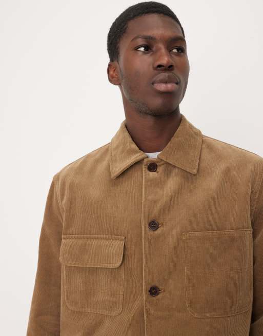 ARKET – Utility-Hemdjacke aus Cord in Hellbraun ASOS