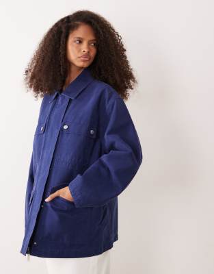 ARKET - Utility-Jacke im Farmerstil in Dunkelblau-Marineblau