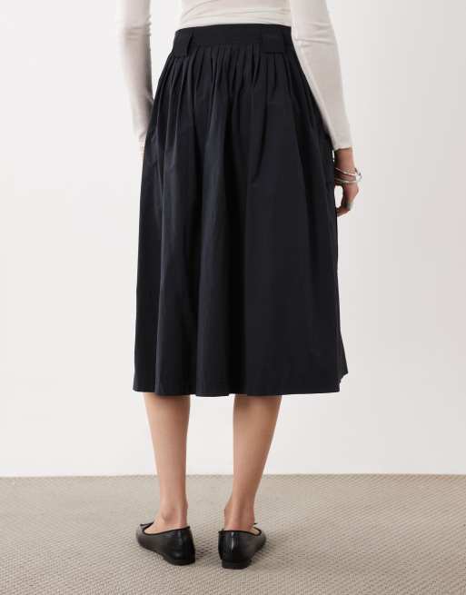 ARKET utility midi skirt in black, 5 of 5