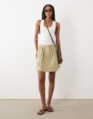 ARKET utility mini skirt in beige