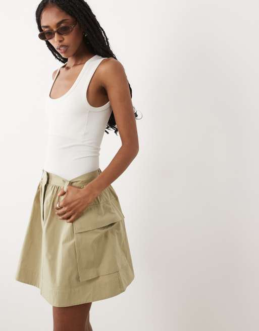 ARKET utility mini skirt in beige, 2 of 5