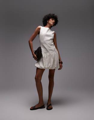 Arket V Back Bubble Hem Mini Dress