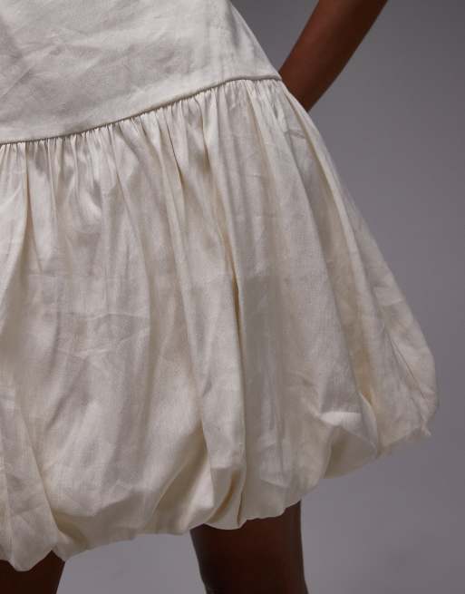 ARKET v back bubble hem mini dress in cream, 4 of 4