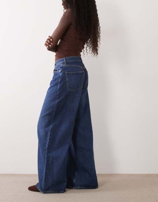 ARKET - vaqueros baggy de talle alto en azul lavado medio, 3 de 5
