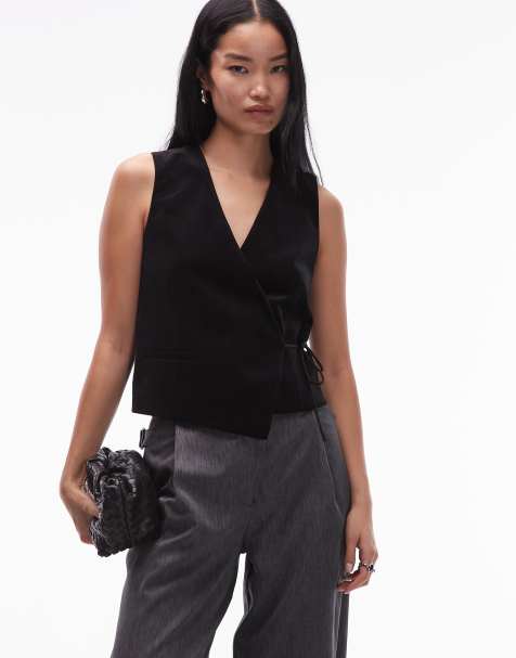 ARKET velvet waistcoat in black - view 1