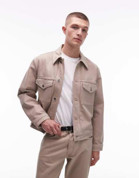 ARKET - Veste de camionneur en denim rigide - Beige pigmenté délavé - view 1