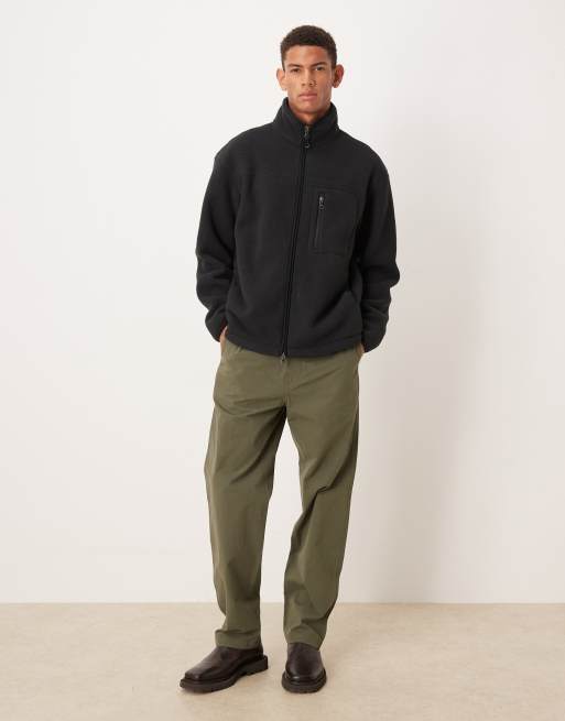 ARKET - Veste en polaire duveteuse avec fermeture éclair double sens et poche à l'avant - Bleu marine, 2 de 5