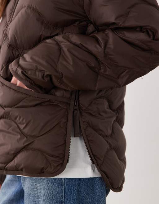 ARKET - Veste matelassée à fermeture éclair devant - Marron, 3 de 4
