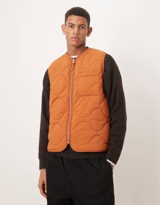 ARKET - Veste sans manches matelassée à fermeture éclair - Orange-Rouge