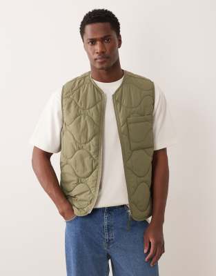 ARKET - Veste sans manches matelassée à fermeture éclair - Vert