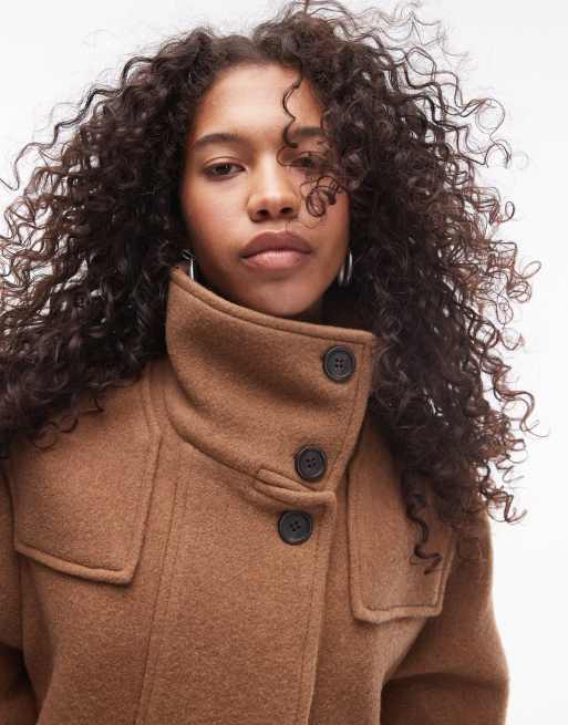 ARKET - Veste style duffle-coat à col cheminée avec empiècement effet superposé et poches plaquées à l'avant - Beige, 2 de 4