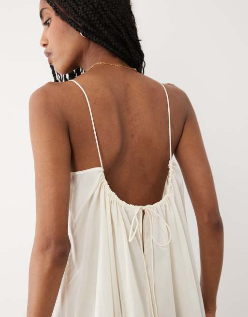 ARKET - Vestido playero largo blanco de tirantes finos, 2 de 4