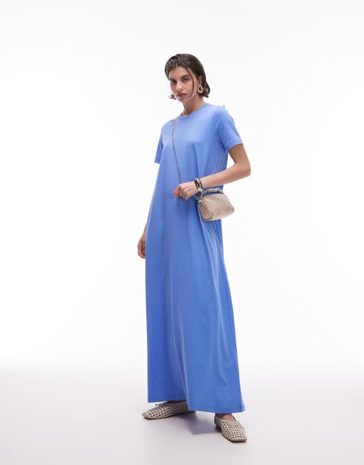 ARKET - Vestito lungo in jersey blu a maniche corte