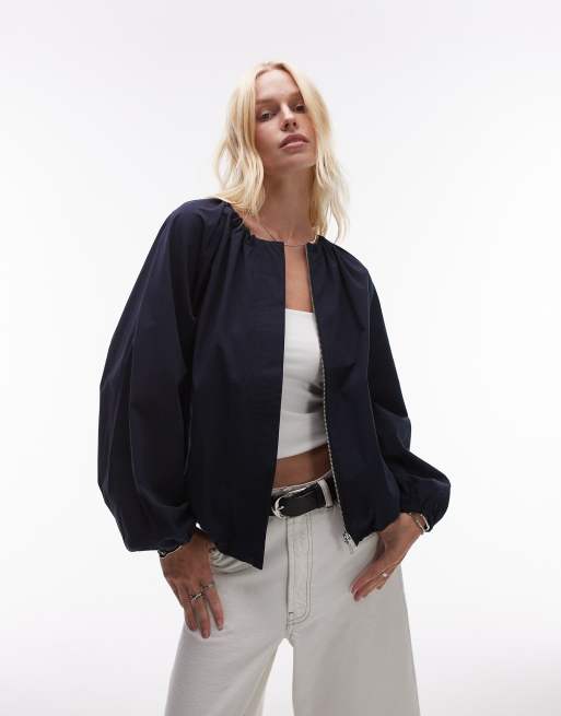 ARKET volume jacket with toggle bubble hem in blue