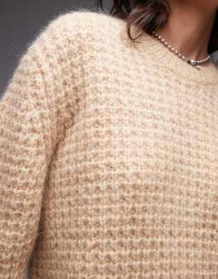 Arket Waffle Rib Knit Oversized Sweater In Neutral