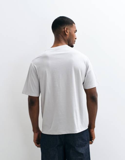 ARKET washed t-shirt with pocket in dusty gray, 4 of 5