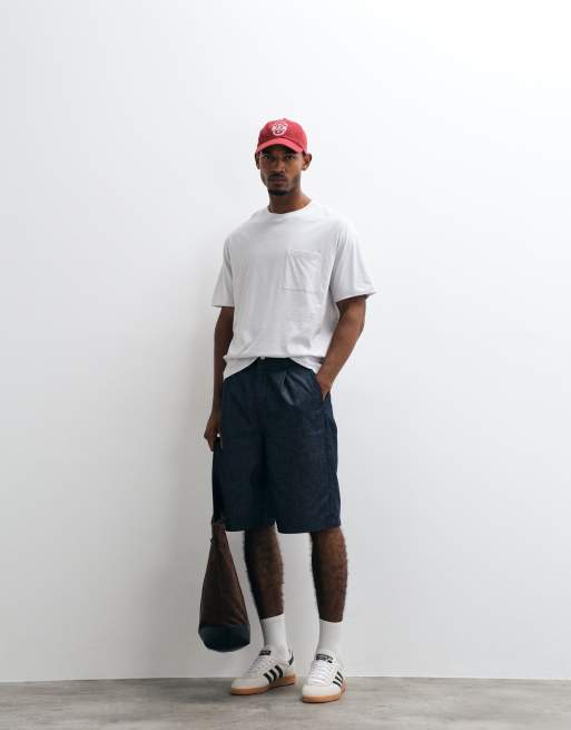 ARKET washed t-shirt with pocket in dusty grey, 2 of 5