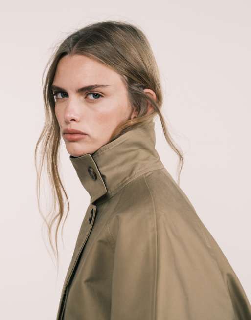 ARKET waxed cotton trench coat in dark beige, 4 of 5