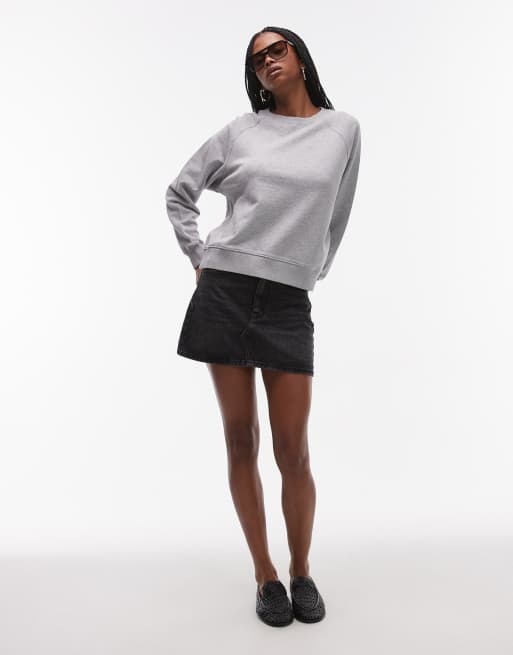 ARKET – Weiches Terry-Sweatshirt in meliertem Grau mit Rundhalsausschnitt, 3 von 4