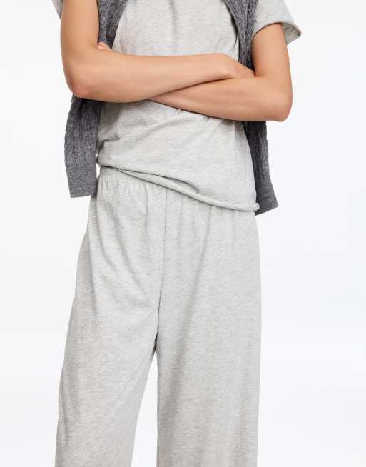 ARKET weit geschnittene Loungewear-Kombiteilhose mit elastischem Bund in Grau, 2 von 3